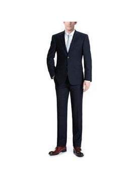 Renoir Suits - Renoir Fashion Mens Double vent Slim-Fit 2-Piece Suit In Dark Navy
