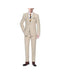 Renoir Suits - Renoir Fashion Mens Two Buttons  Slim Fit Two Piece Polyester Suit In Tan