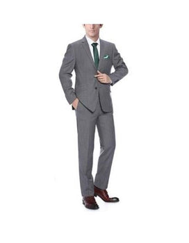 Renoir Suits - Renoir Fashion Mens Dark Grey Classic Fit Suit