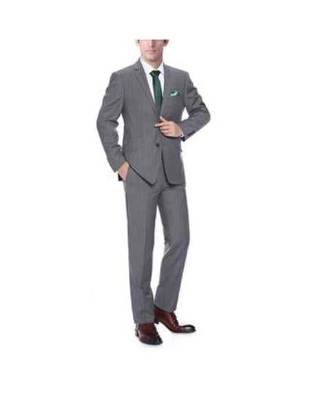 Renoir Suits - Renoir Fashion Mens Dark Grey Classic Fit Suit