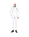 Renoir Suits - Renoir Fashion Verno Men's White Classic Fit 2-piece Tuxedo with Ribbon Finish
