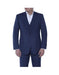 Renoir Suits - Renoir Fashion Verno Men's Dark Navy and Black Plaid Pattern Classic Fit  3-piece Suit