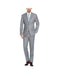 Renoir Suits - Renoir Fashion Verno Men's Grey  Solid Pattern Slim Fit Two Piece Polyester Suit