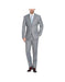 Renoir Suits - Renoir Fashion Verno Men's Grey  Solid Pattern Slim Fit Two Piece Polyester Suit