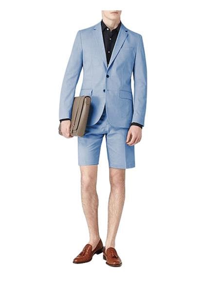 Mens Short Pants Suit Set Mens Light Blue Suit For Men