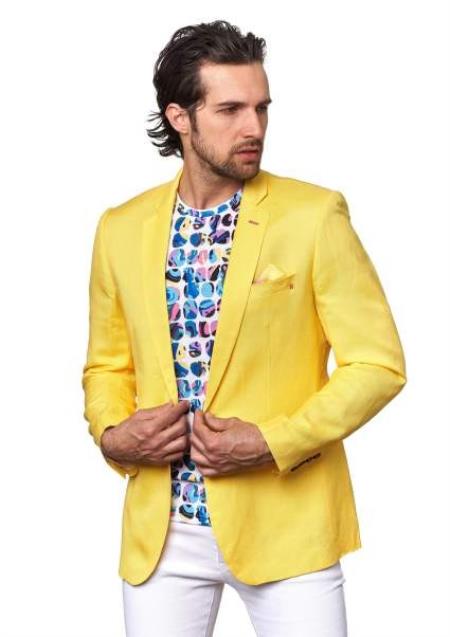 Men's Yellow Blazer Sport Coat