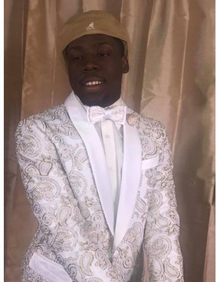 Floral Satin Shiny Fashion Blazer Dinner Jacket Paisley Sport Coat Flashy Stage Fancy Party Prom
