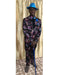 Men's Black Floral Pattern One Buttons One Chest Pocket Tuxedo