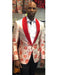 Men's White Floral Patter Button Closure Besom Front Pockets Cheap Priced Designer Fashion Dress Casual Blazer On Sale Blazer