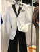 Men’s White Cuff Link Blazer with One Chest Pocket & Two Buttons by EJ Samuel