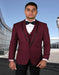 Genova Burgundy 1-Button Shawl Tuxedo