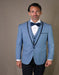 Genova Steel Blue 1-Button Shawl Sky Blue - Light Blue Tuxedo