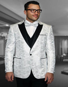 Bellagio IV White 1-Button Peak Tuxedo