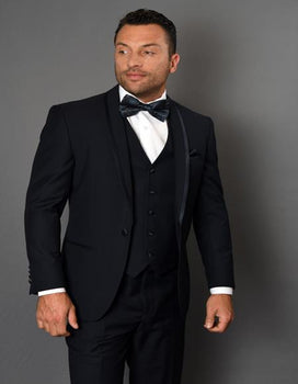 Caesar Navy 1-Button Shawl Tuxedo