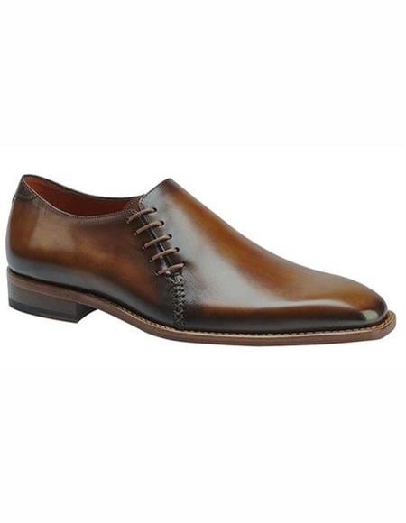Men's Cognac Lace Up Cap Toe