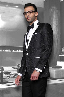 Bellagio Black 1-Button Notch Tuxedo