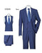 Men's Dark Navy Plaid ~ Windowpane Vested Suit