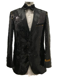 Men's Two Button Black Suit