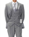 Men's Gray ~ White Two Button Suit Peak Lapel
