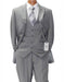 Men's Gray ~ White Two Button Suit Peak Lapel