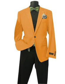 Orange Men's Solid Sports Coats