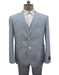 Men's Notch Label Dark Navy Colour Summer Seersucker Fabric Vested 3 Piece Suit