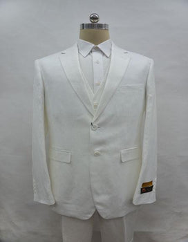 Linen-2BV White Suit