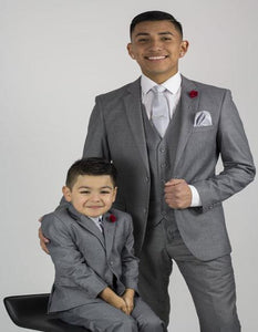 Dad And Son Two Button Gray Matching Perfect for toddler Suit wedding attire outfits Suits