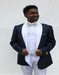 Men's Shawl Label Blue Suit