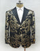Men's Black and Gold One Chest Pocket Two Button Blazer