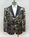 Men's Black and Gold One Chest Pocket Two Button Blazer