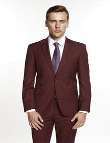 Giorgio Fiorelli Suit Men's  Solid Burgundy Suit