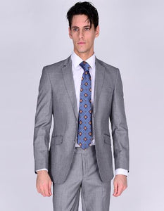 Mantoni Suit Brand Suit Light Gray- High End Suits - High Quality Suits