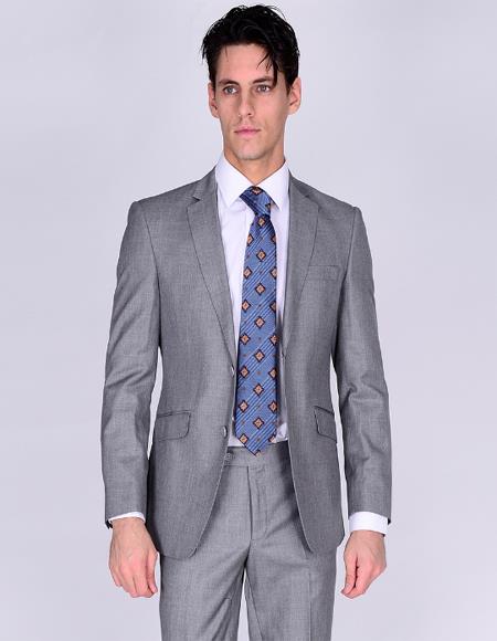 Mantoni Suit Brand Suit Light Gray- High End Suits - High Quality Suits