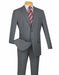 Men's Gray Poly Poplin Fabric Classic Fit Flat Front Pant Suit