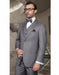 Classic Fit Suit Men's Gray Athletic Cut Classic Suits