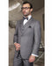Classic Fit Suit Men's Gray Athletic Cut Classic Suits