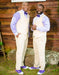 Men's Four Button Line Vest & Pants Tan Sand Suit - Mens Linen Suit