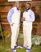 Men's Four Button Line Vest & Pants Tan Sand Suit - Mens Linen Suit