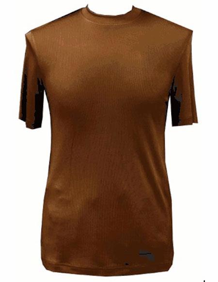 Mock Neck Shirts For Men Luggage