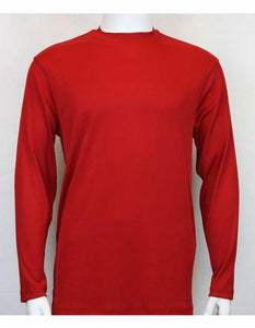 Red Long Sleeve Mock Neck Shirts For Men's