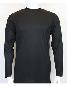 Black Long Sleeve Fabric Meterial Mock Neck Shirts For Mens