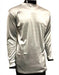 Silver Long Sleeve Shiny Stripe Material Mock Neck Shirts For Men's