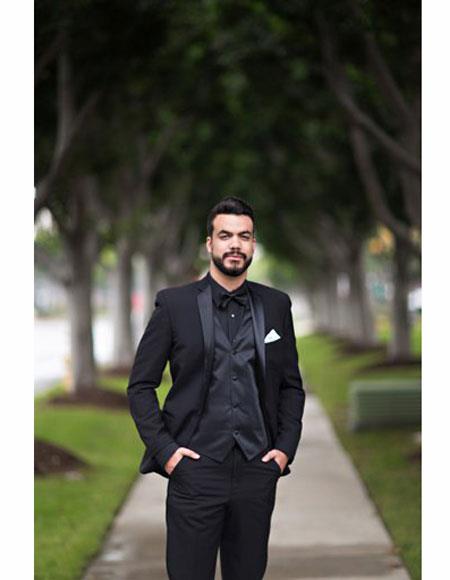 Black Suit With Black Shirt & Bowtie Included Package Combo ~ Combination Black Black / 38 Regular Jacket Black Suit With Black Shirt & Bowtie Included Package Combo ~ Combination Black Black / 38 Regular Jacket