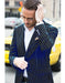 Men's Black and Bold White Stripe Two Button Casual Blazer