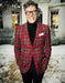 Men's Red Plaid  Two Button Blazer For Sale