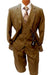 Mens Taupe Vested Classic Fit Suit - Khaki Suit - Camel Color