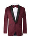 Men'S Burgundy Regular Fit Contrast Shawl Lapel Men'S Blazer