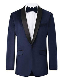 Navy 2 Piece Velvet Tuxedo Regular Fit For Men