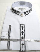 Daniel Ellissa Men's French Cuff Shirt White and Black